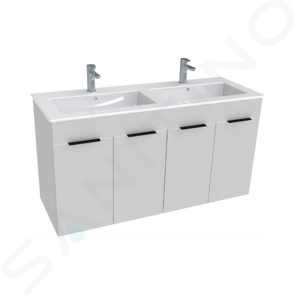 Jika Cube - Mobiletto con lavabo doppio, 1180x422x622 mm, bianco H4536611763001