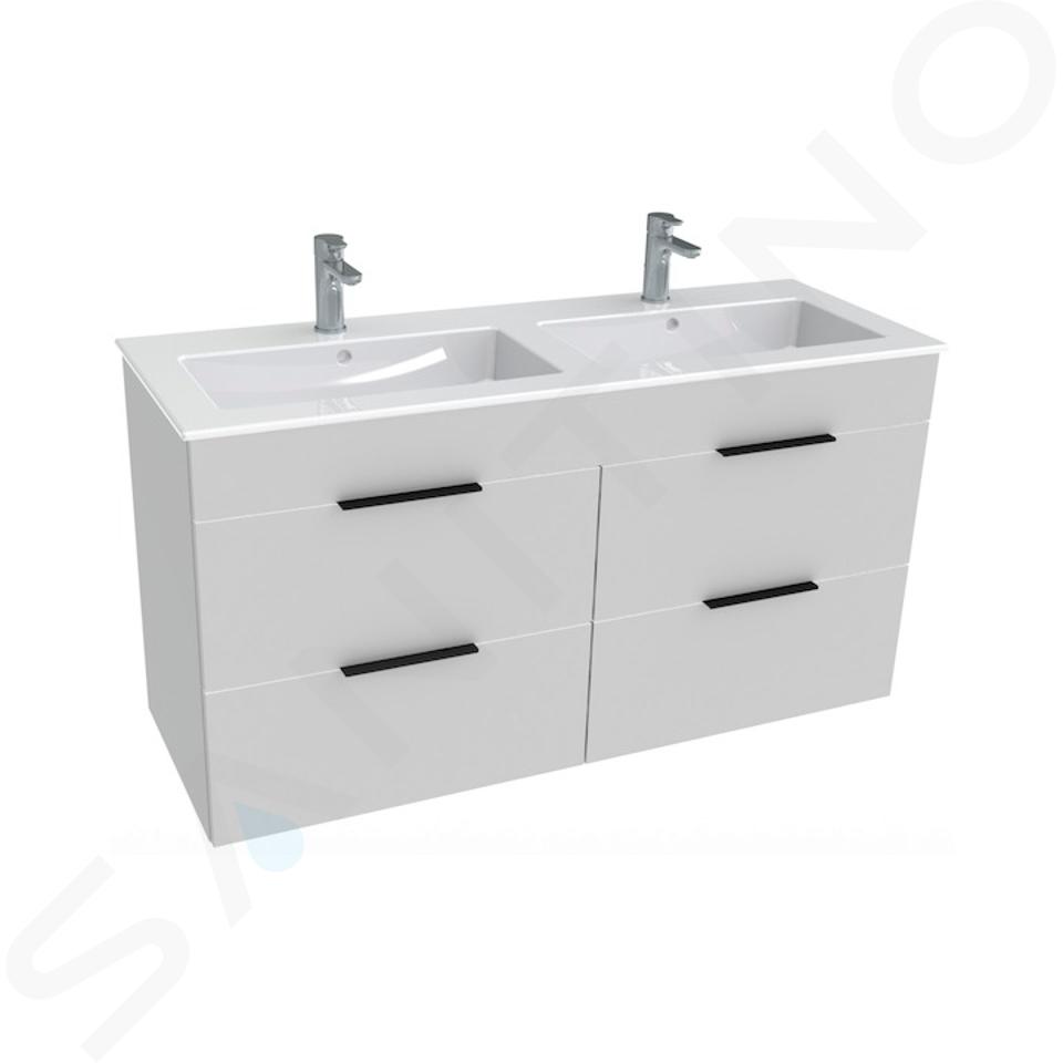 Jika Cube - Mueble con lavabo doble, 1160x422x622 mm, blanco H4536621763001