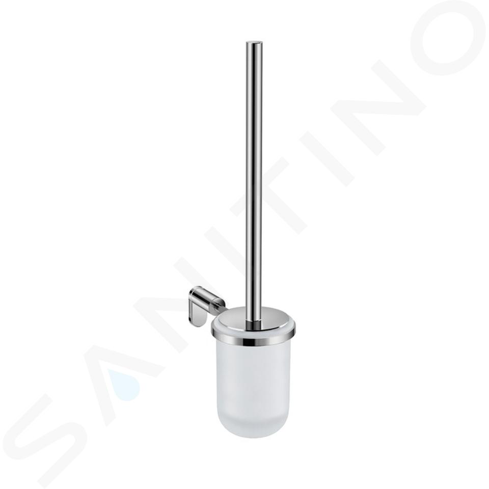 Jika Basic - Escobilla de WC de pared, con soporte, cromo/vidrio esmerilado H3843A10040001