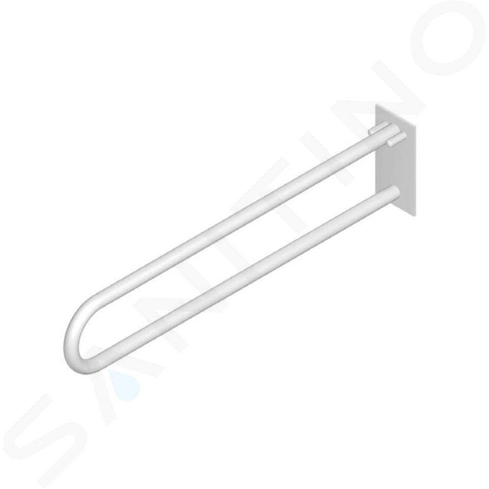 Jika Universum - Maniglione per WC, 800 mm x 200 mm x 100 mm, incernierato, incernierato, ancorato alla parete, bianco H3897250000001