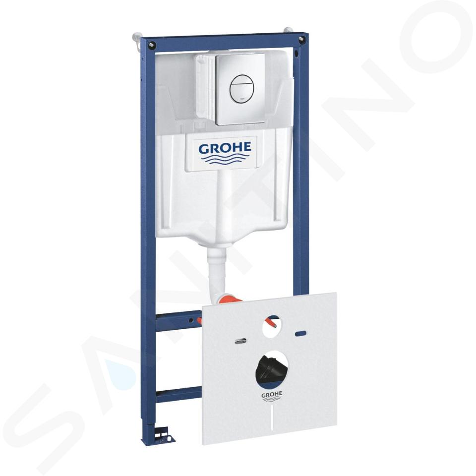 Grohe Rapid SL - Juego de instalación empotrada para inodoro suspendido, altura 1,13 m, pulsador de descarga Nova Cosmopolitan, cromo 38813001