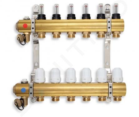 Novaservis Matériel de plomberie - Collecteur avec vannes thermostatiques, rég. avec vannes de débit mécaniques, 11 circuits RZP11S