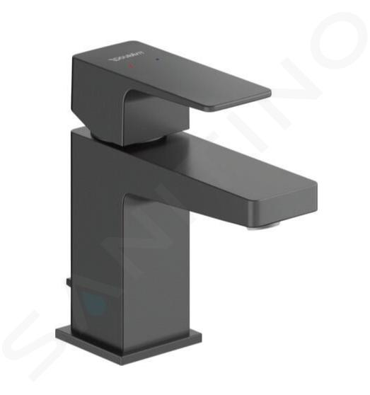 Duravit Manhattan - Miscelatore da lavabo, con sistema di scarico, nero opaco MH1010001046