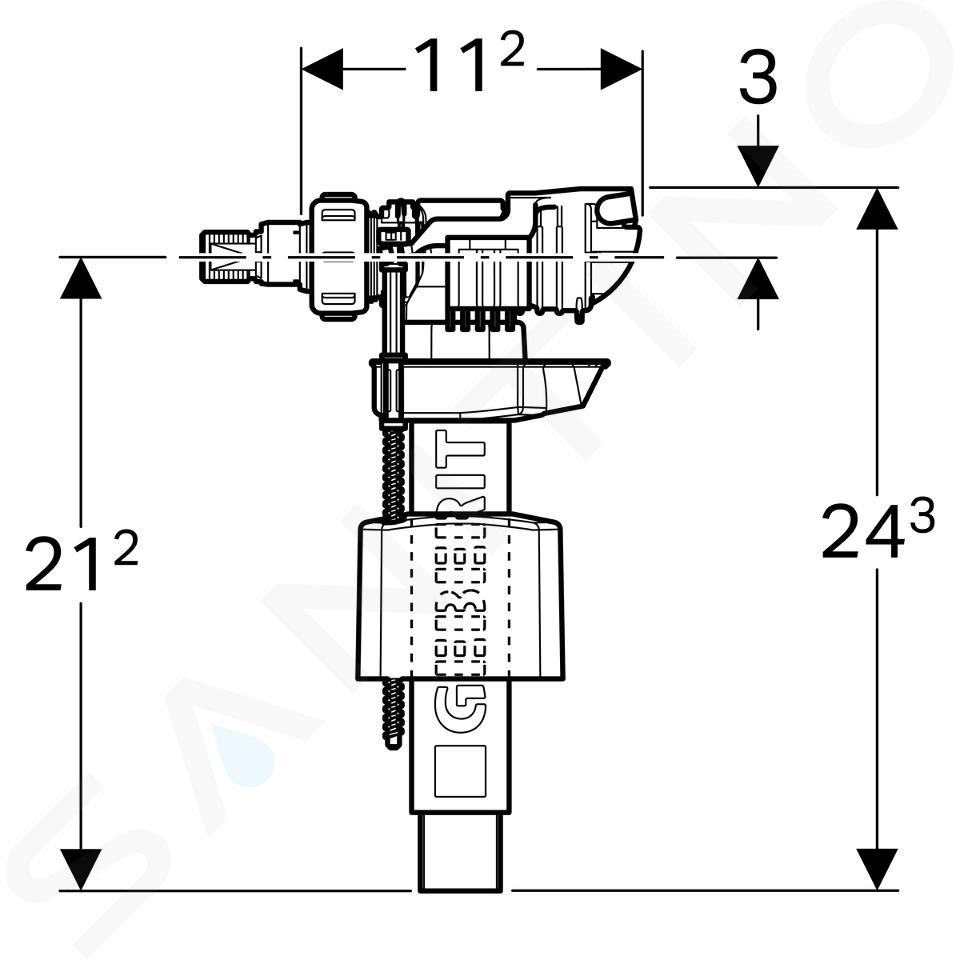 Geberit Accessori - Valvola di carico tipo 380, ingresso laterale, 3/8  240.700.00.1