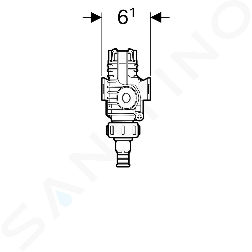 Robinet flotteur Geberit type 380, alimentation latérale, 3/8'' (12/17)  avec adaptateur type 350 - Geberit