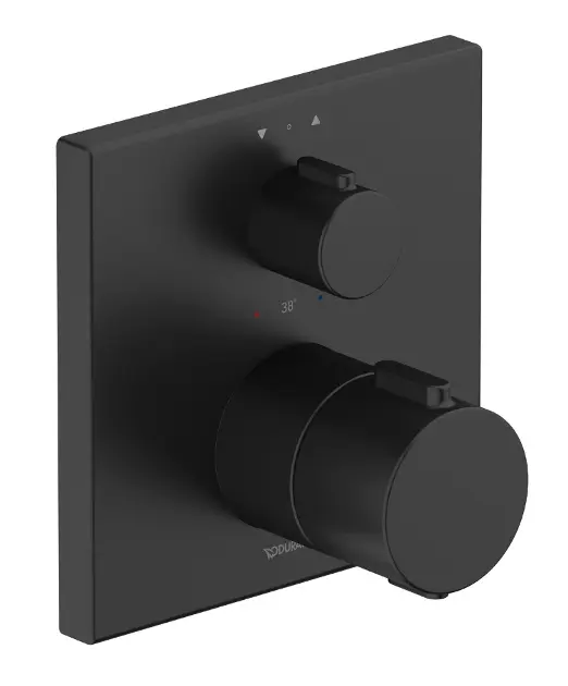 Duravit - Grifo termostático empotrado para 2 dispositivos, negro mate TH4200013046