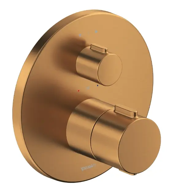 Duravit - Grifo termostático empotrado para 2 aparatos, bronce cepillado TH4200014004