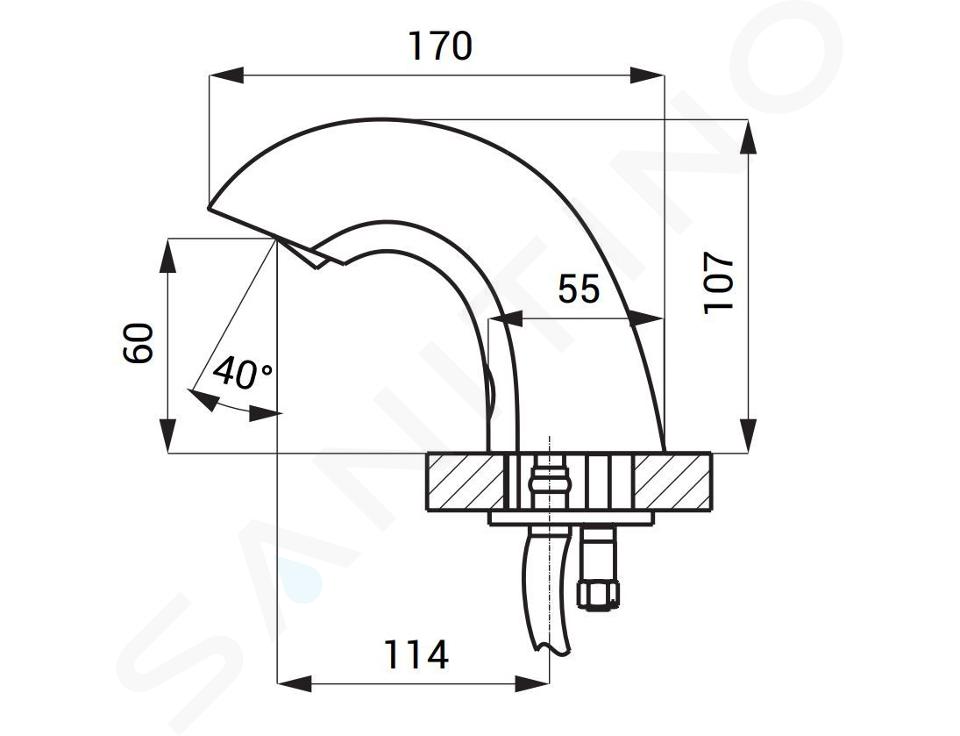 Sanela Robinet infrarouge - Mitigeur de lavabo automatique avec  électronique infrarouge ALS, alimentation secteur SLU 54