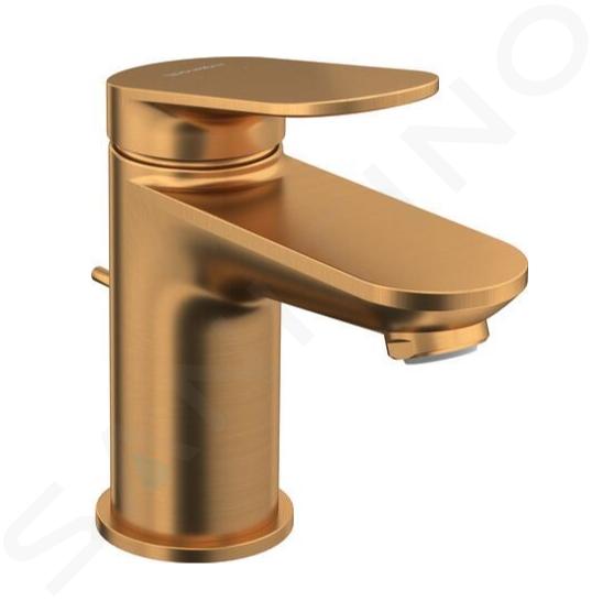 Duravit Wave - Umyvadlová baterie s výpustí, kartáčovaný bronz WA1010001004