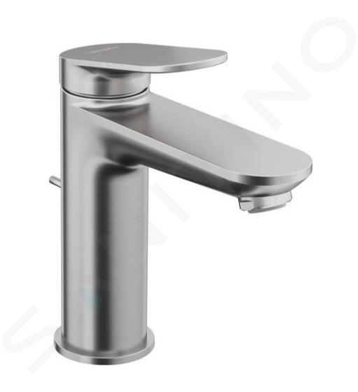 Duravit Wave - Miscelatore da lavabo, con sistema di scarico, acciaio inox spazzolato WA1020001070