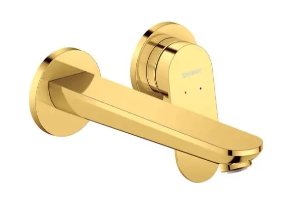 Duravit Wave - Grifo de lavabo empotrado, instalación de 2 orificios, dorado WA1070004034