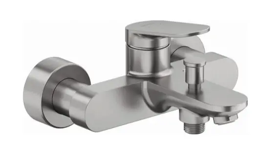 Duravit Wave - Grifo de bañera, acero inoxidable cepillado WA5230000070