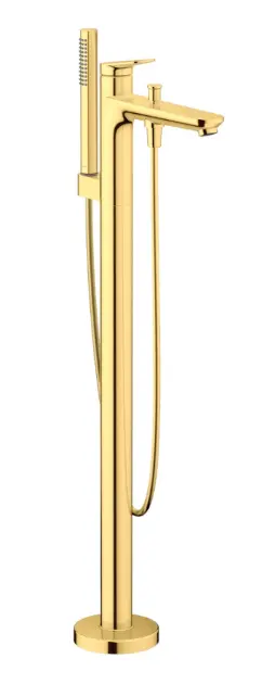 Duravit Wave - Grifo de bañera de suelo, dorado WA5250000034