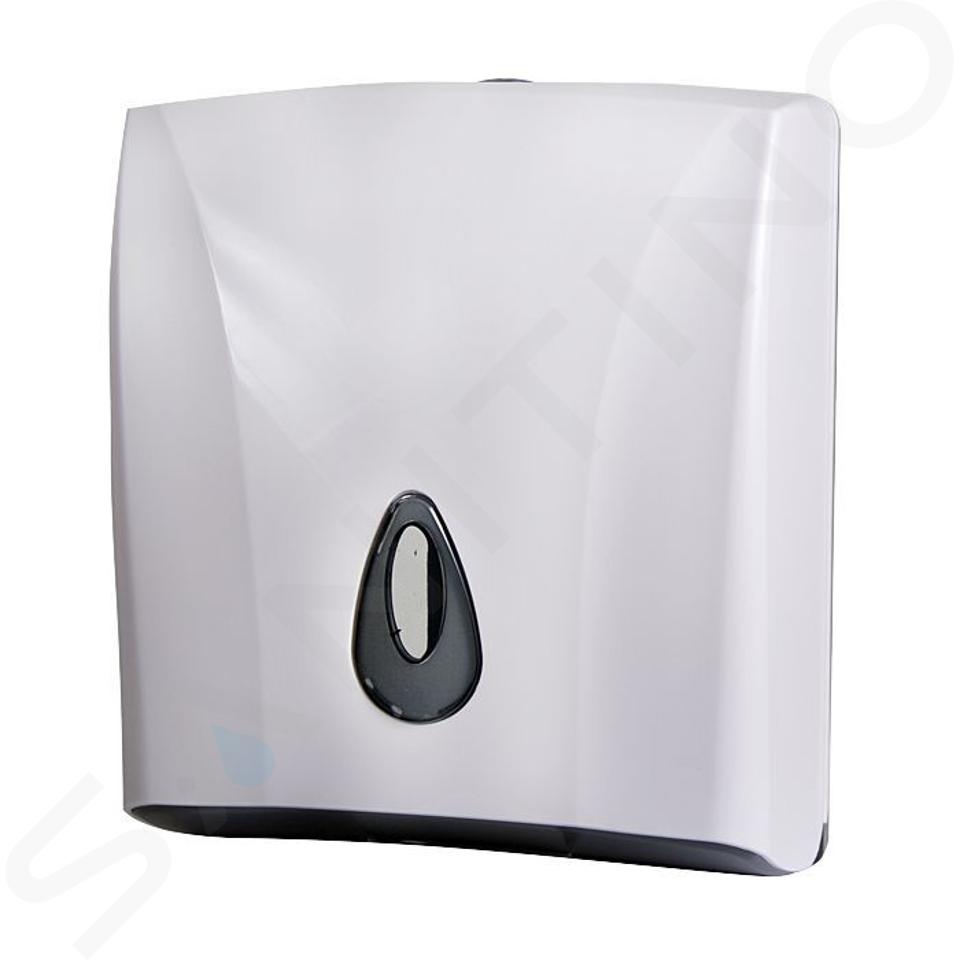 Sanela Accessoires en plastique - Distributeur de serviettes en papier pliées, blanc SLDN 03