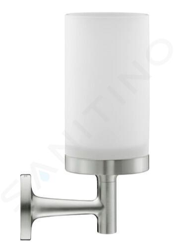 Duravit Starck T - Soporte para cepillo y pasta de dientes, cristal esmerilado/acero inoxidable cepillado 0099317000