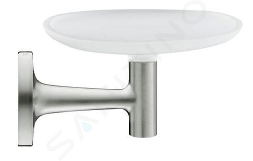 Duravit Starck T - Jabonera con soporte, cristal esmerilado/acero inoxidable cepillado 0099337000