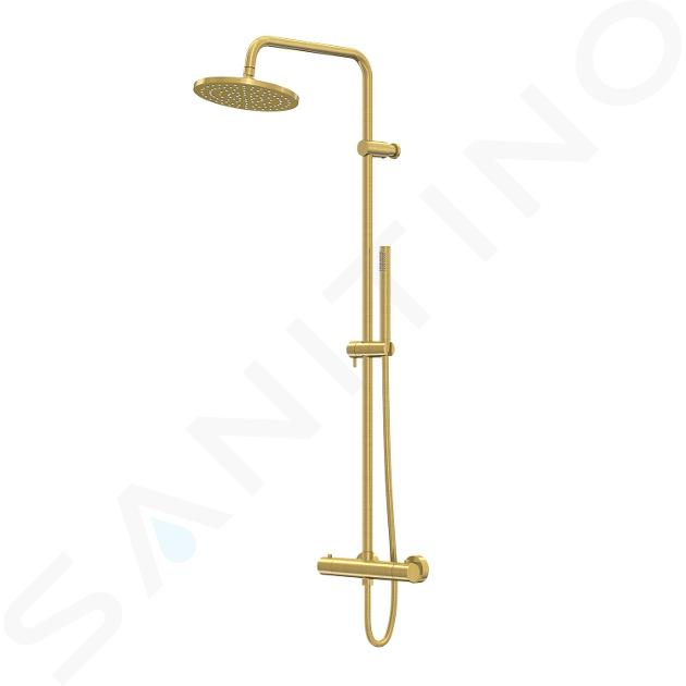 Steinberg 340 - Conjunto de ducha con termostato, diámetro 22 cm, oro cepillado 340 2721 BG