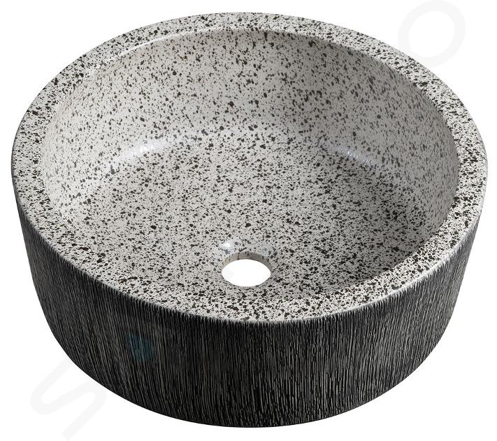 Sapho Priori - Lavabo pour plan de travail, diamètre 41 cm, sans trop-plein, gris PI035