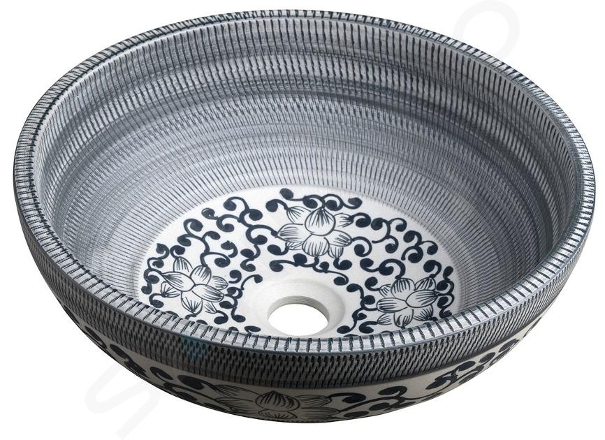 Sapho Priori - Lavabo pour plan de travail, diamètre 41 cm, sans trop-plein, bleu PI036