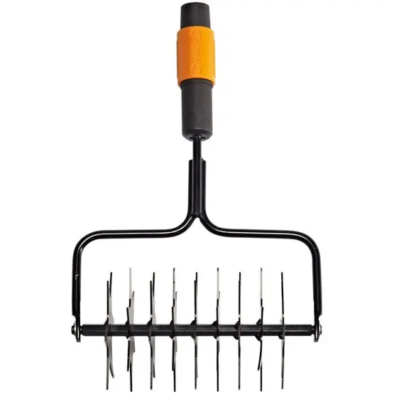 FISKARS Outils de jardinage - Aérateur de pelouse, QuikFit, sans poignée 1000689