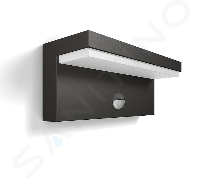 Philips myGarden - Applique d'extérieur LED 22x8 cm, 2700 K, 4,5 W, avec détecteur, anthracite 915005378401