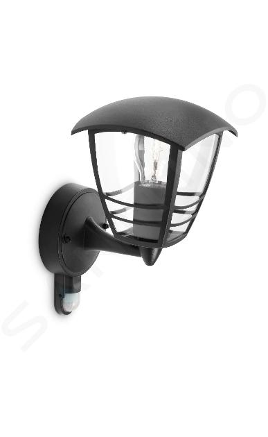 Philips myGarden - Farol de pared para exterior 29x18 cm, E27, con sensor, negro 915002791102