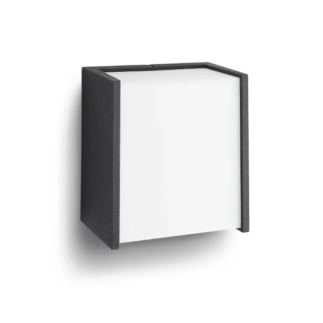 Philips myGarden - Lampă de perete pentru exterior cu LED, 13x12 cm, 2700 K, 3 W, negru 915004435001