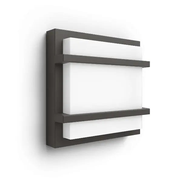 E-shop Philips myGarden - Nástenné vonkajšie LED svietidlo 19x19 cm, 4000 K, 12 W, antracit 915005555301
