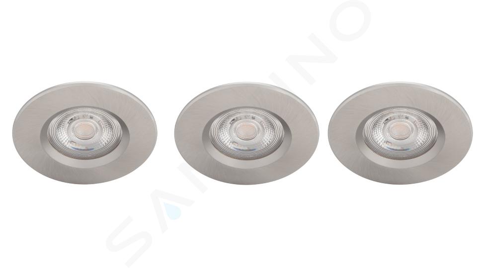 Philips Osvetlenie - Zápustné LED svietidlo, priemer 9 cm, 2700 K, 5 W, 3 ks, nikel 929002374122