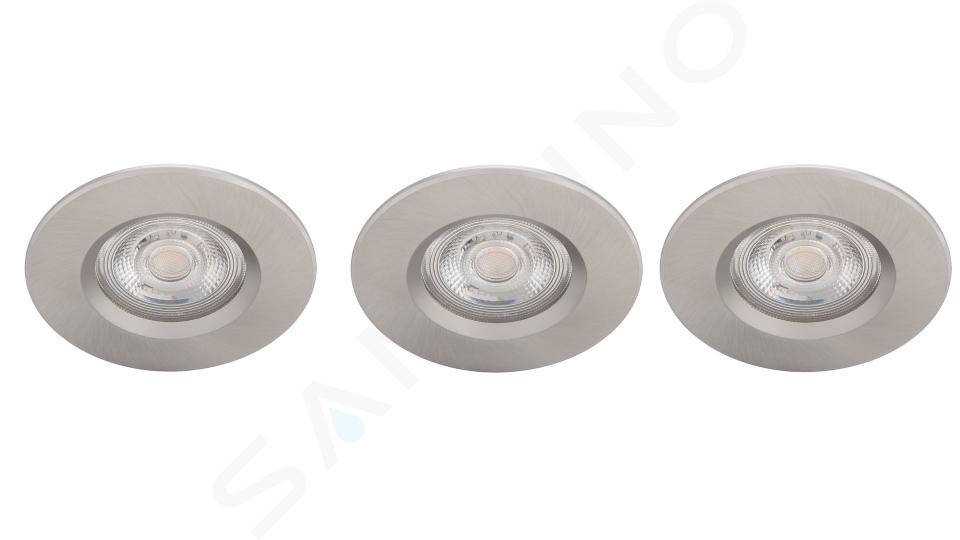 Philips Eclairage - Luminaire encastré LED, diamètre 9 cm, 2700 K, 5 W, 3 pcs, nickel 929002374122