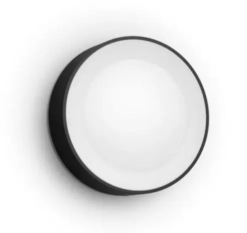 E-shop Philips Hue Daylo - Inteligentné vonkajšie nástenné LED svietidlo, priemer 22 cm, čierna 915005843201