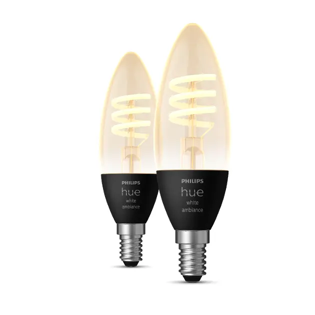 Levně Philips Hue Filament - Chytrá LED žárovka E14, 350 lm, 2 ks 929003145202