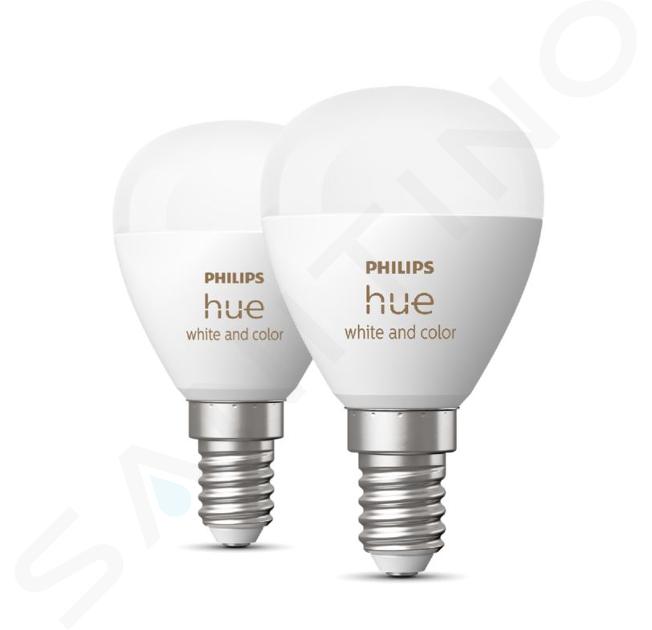 Philips Hue Smart žárovky - Chytrá LED žárovka E14, 5,1 W, stmívatelná, bílé i barevné světlo, 2 ks 929003573602