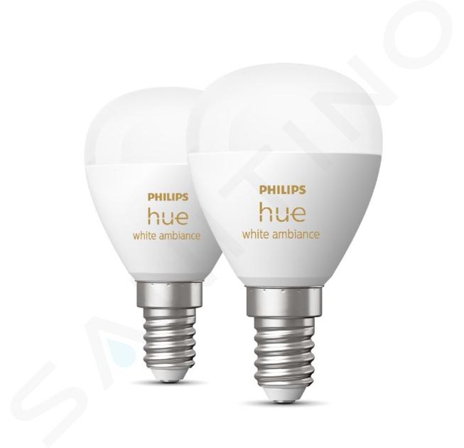 Philips Hue Smart žárovky - Chytrá LED žárovka E14, 5,1 W, stmívatelná, bílé světlo, 2 ks 929003573702