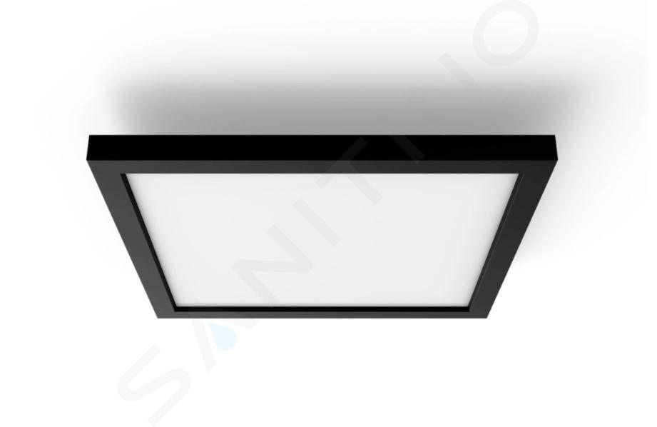 Philips Hue Iluminación inteligente - Lámpara de techo LED inteligente, 30x30 cm, 19 W, regulable, con mando a distancia, luz blanca, negro 929003597801