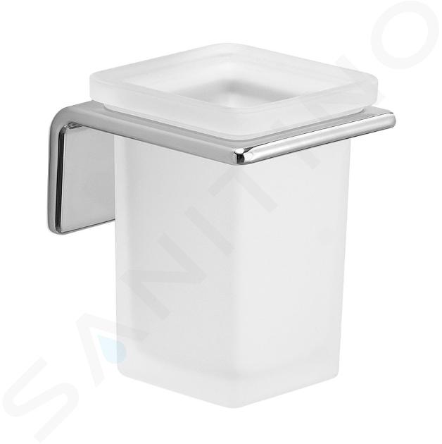 Sapho Gedy Il Giglio - Soporte para cepillo y pasta de dientes, vaso de leche/cromo A91013