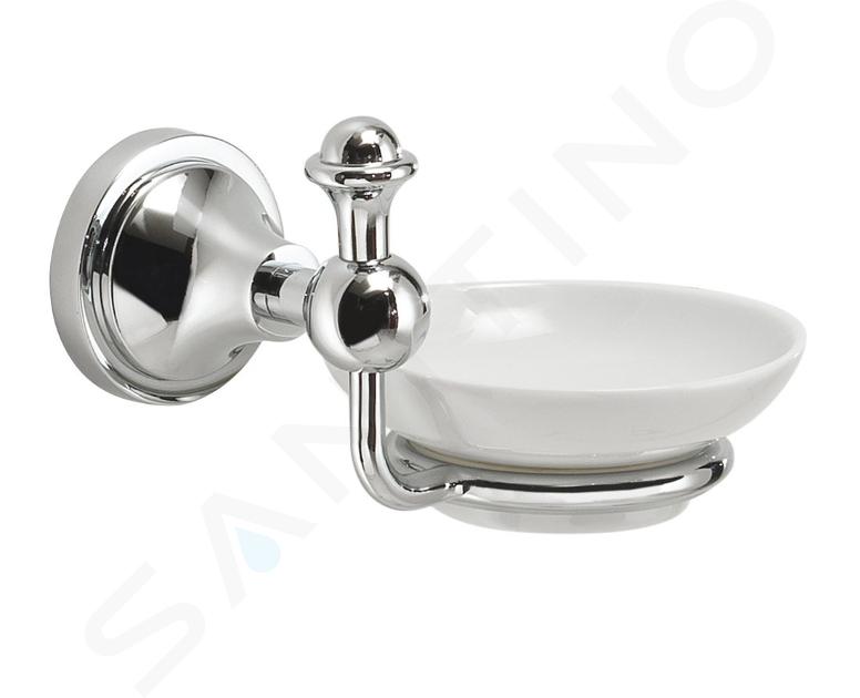 Sapho Gedi Nevis - Porte-savon avec support, céramique/chrome NV1113