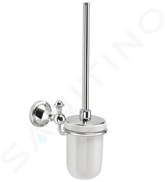 Sapho Gedi Nevis - Brosse WC avec support mural, céramique / chrome NV330313