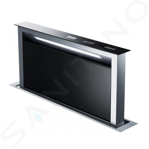 Franke Mythos - Cappa da incasso FDW 908 IB XS, estraibile, larghezza 88 cm, vetro nero/acciaio inox 110.0365.588