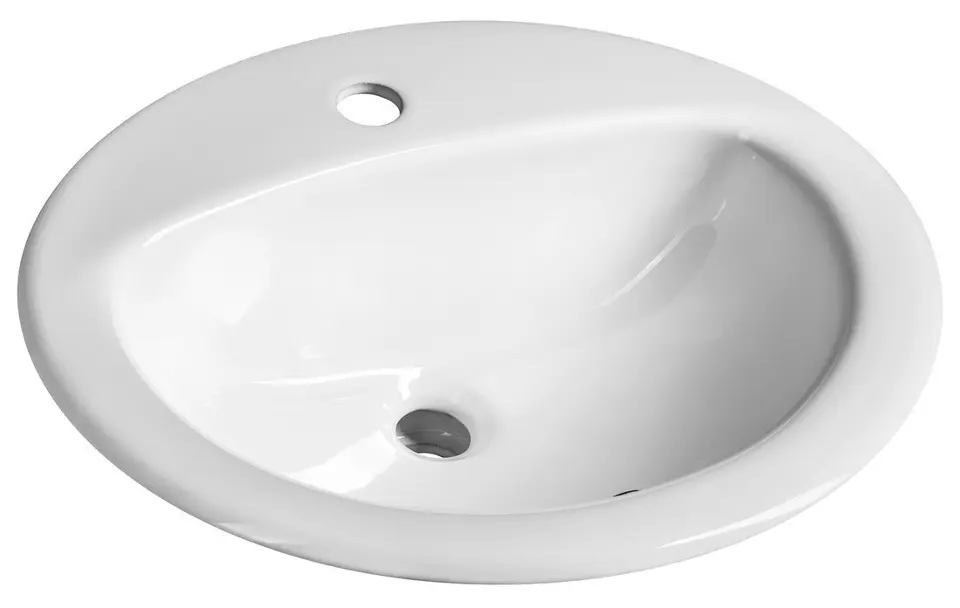 Aqualine - Håndvask 52 x 45 cm, med overløb, hul til vandhane, hvid 55227