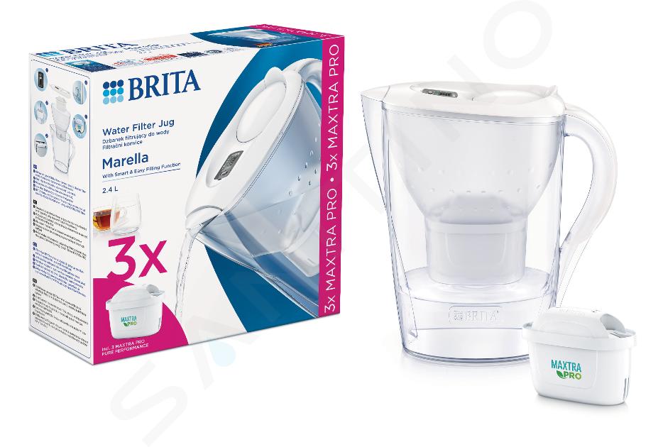 Brita Caraffa filtrante Marella + 3 cartucce Maxtra Pro 2,4 l - acquista su