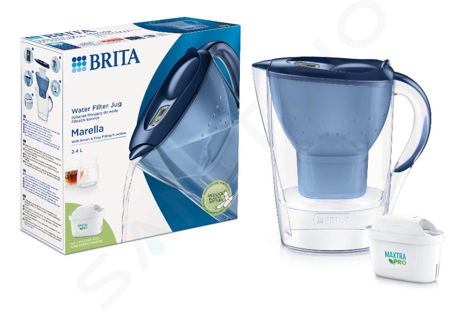 Brita Jarras de filtrado - Jarra filtrante Marella Cool Memo, volumen 2,4  l, filtro MX PRO, azul 1052799