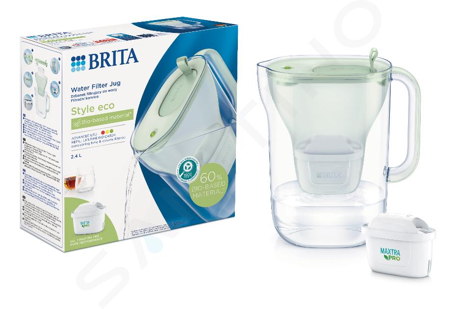 Brita Caraffe - Caraffa filtrante Style Eco, volume 2,4 l, filtro MX PRO,  verde 1052809