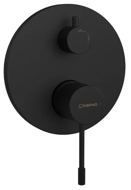 Levně Sapho Solaris - Baterie pod omítku, pro 2 spotřebiče, s tělesem, matná černá WD042B