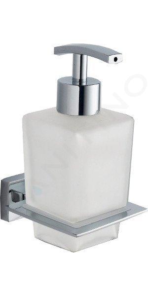 Aqualine Apollo - Dispenser di sapone con supporto, vetro satinato/cromo 1416-19