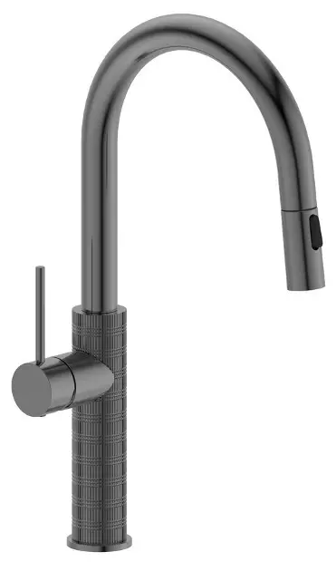 Sapho - Sinkova slavina s izvlačivim prskalicom, gun metal FR576GM