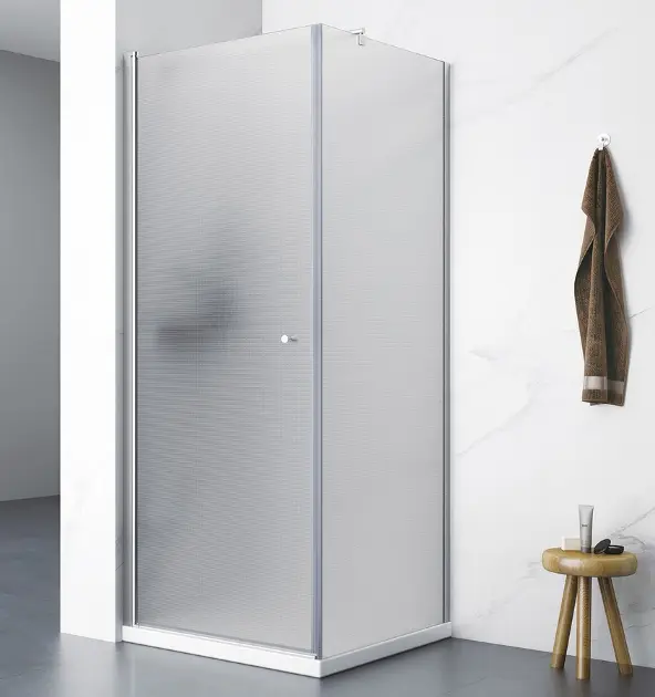Aqualine Pilot - Douchecabine 80x80 cm, chroom/glas Brick PT080-01