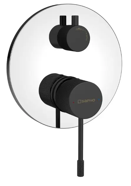 Levně Sapho Solaris - Baterie pod omítku, pro 2 spotřebiče, s tělesem, chrom/matná černá WD042CB
