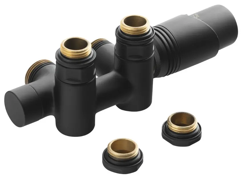 Bruckner Wicher - Thermostatic connection set, centre connection 50 mm, matte black 600.331.6