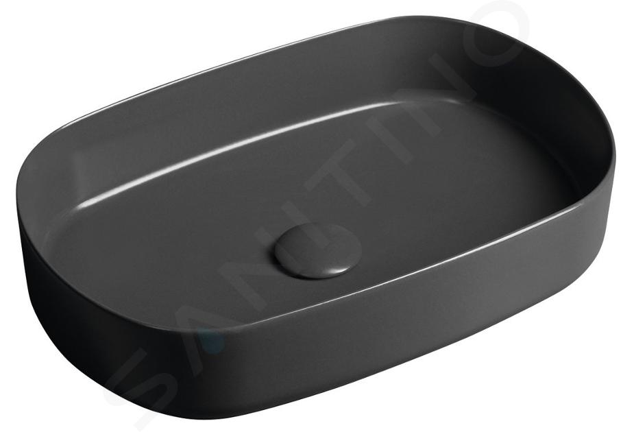 Sapho Infinity - Lavabo su piastra, 55x36 cm, senza sfioratore, antracite 10NF65055-2C